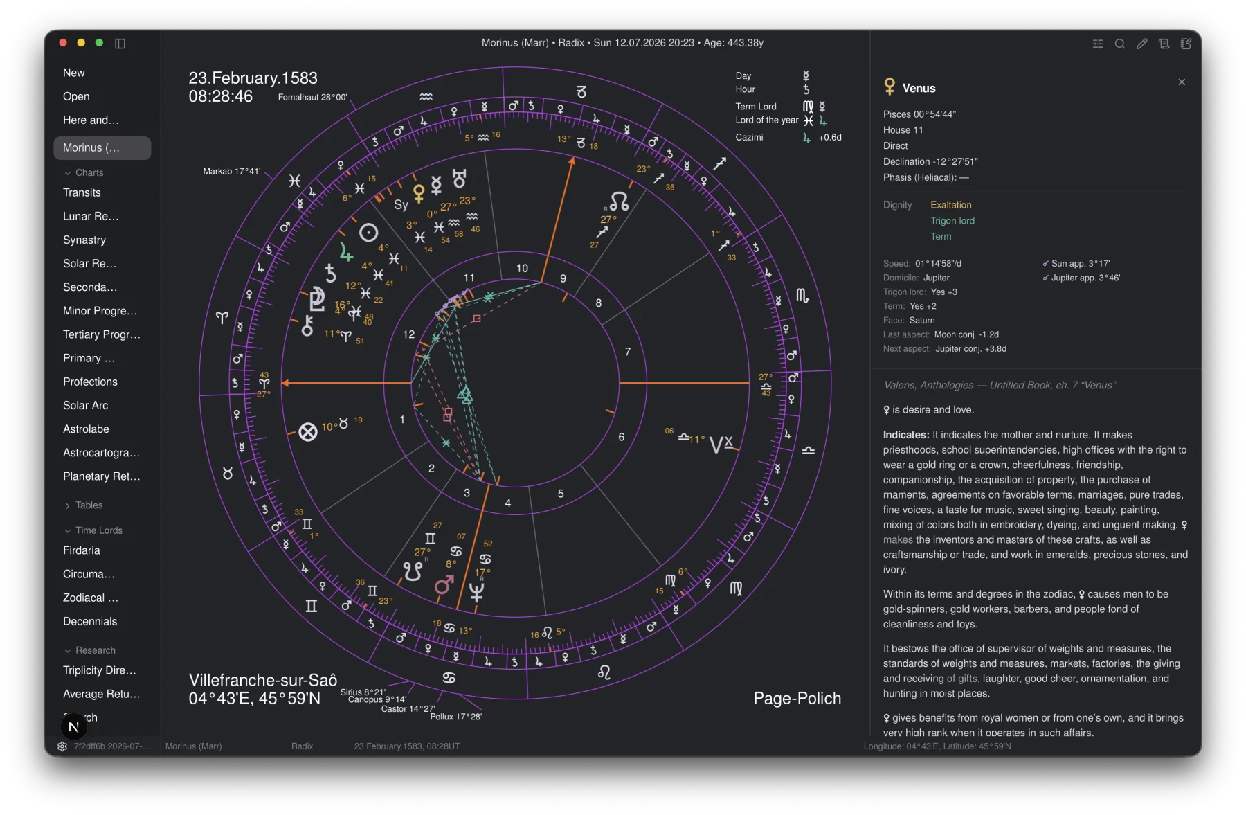 Aries chart workspace